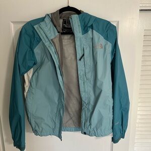 The North Face Gray and Blue Rain Jacket | Size XS